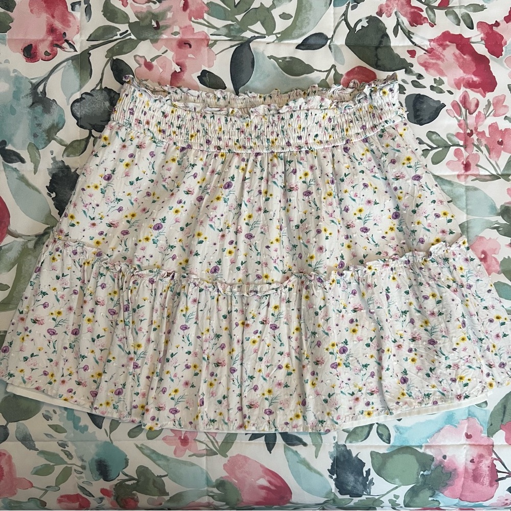 Floral Flouncy Mini Skirt